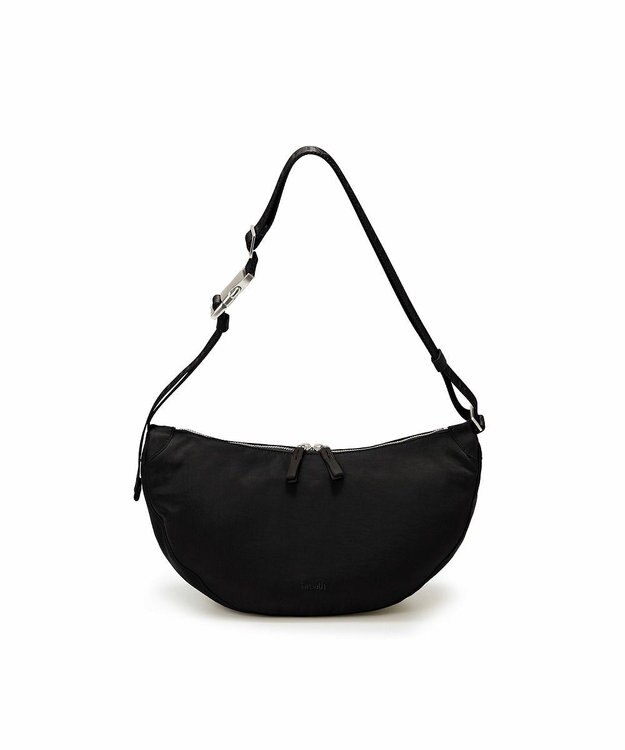 TOPKAPI 【Breath TOPKAPI】Freely フリーリー ナイロン ロゴテープ  ラウンド ショルダーバッグ ブラック