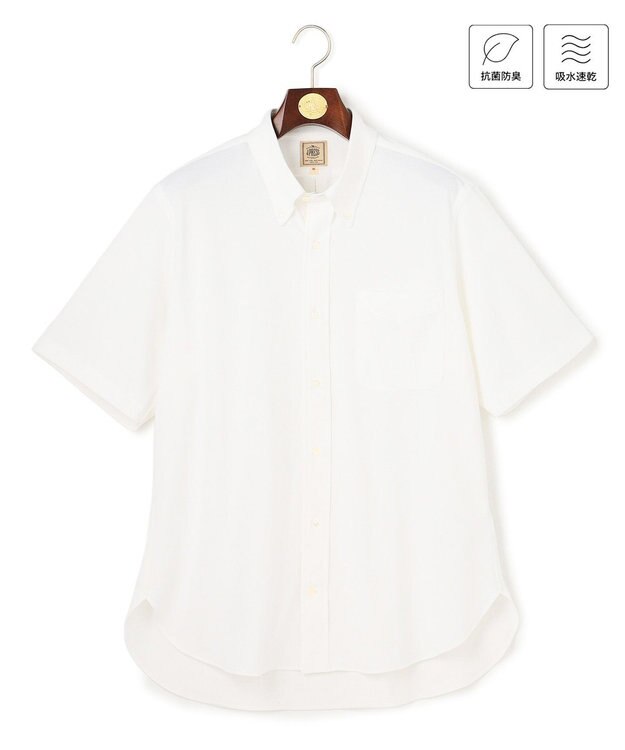 J.PRESS MEN 【KING SIZE】【吸水速乾 / 抗菌防臭 / 遮熱 / 防シワ】【J.PRESS OXFORD JERSEY】カノコインレイ半袖 シャツ / B.D. ホワイト系