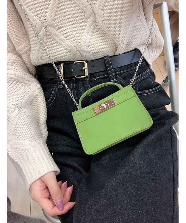 LA BAGAGERIE 【MONICA】マイクロチェーンバッグ グリーン