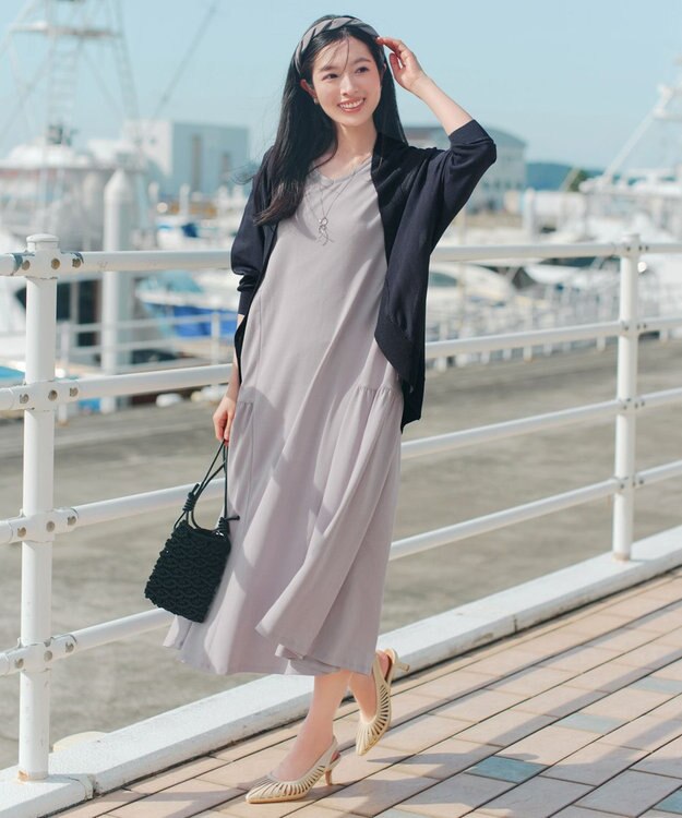 Tiaclasse ドルマンニットカーディガン ネイビー