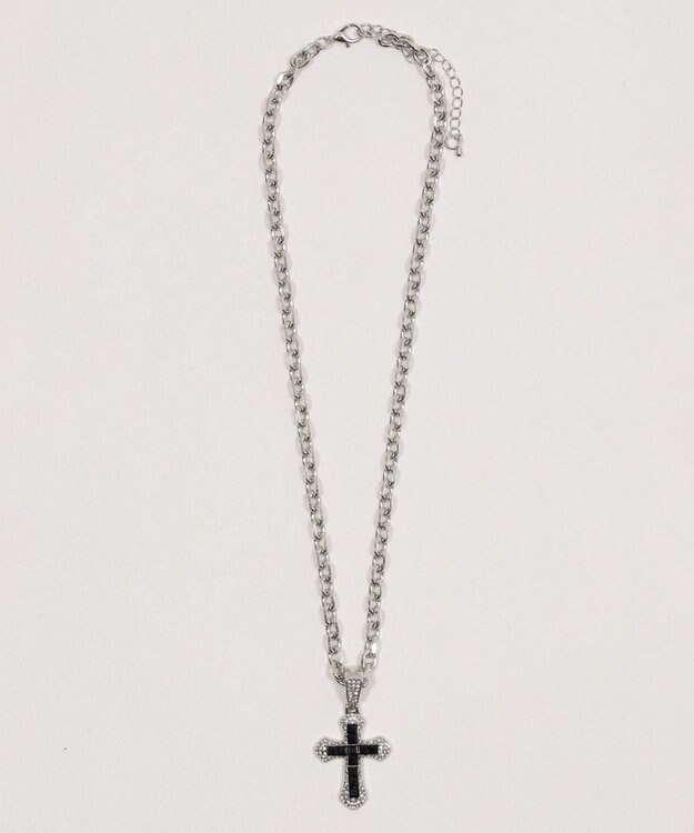 WEGO Lクロスビジューネックレス ブラック