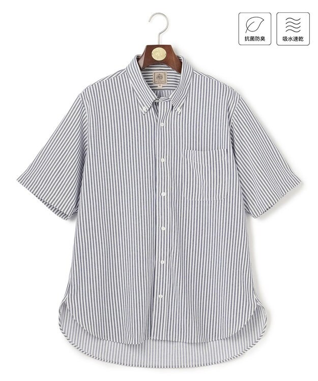 J.PRESS MEN 【KING SIZE】【吸水速乾 / 抗菌防臭 / 遮熱 / 防シワ】【J.PRESS OXFORD JERSEY】カノコインレイ半袖 シャツ / B.D. ネイビー系1