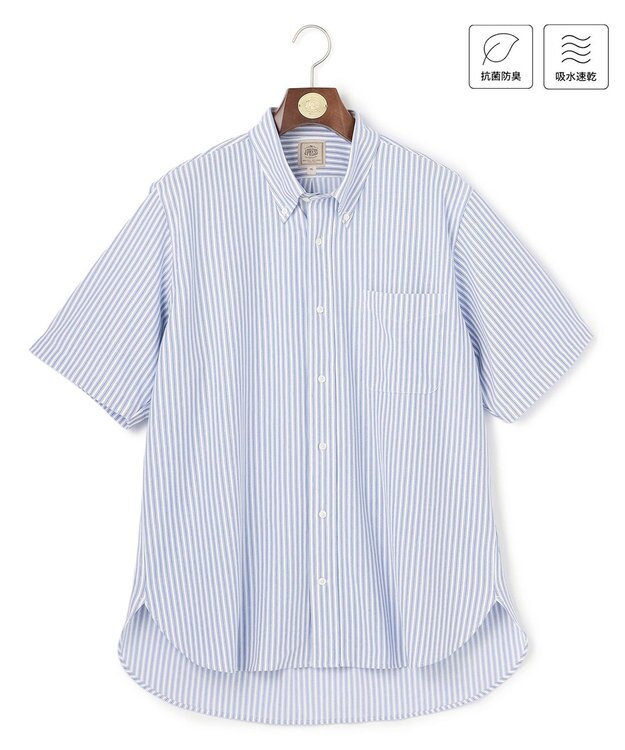 J.PRESS MEN 【KING SIZE】【吸水速乾 / 抗菌防臭 / 遮熱 / 防シワ】【J.PRESS OXFORD JERSEY】カノコインレイ半袖 シャツ / B.D. サックスブルー系1