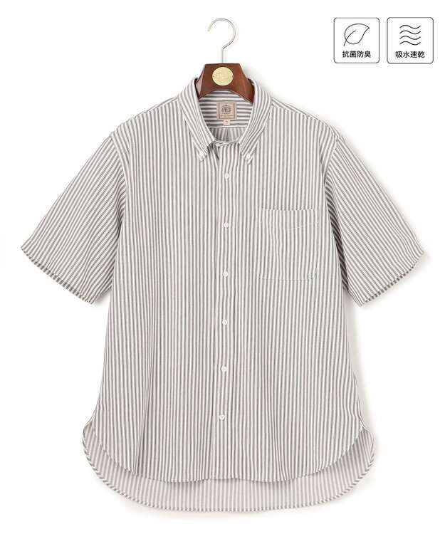 J.PRESS MEN 【KING SIZE】【吸水速乾 / 抗菌防臭 / 遮熱 / 防シワ】【J.PRESS OXFORD JERSEY】カノコインレイ半袖 シャツ / B.D. グレー系1