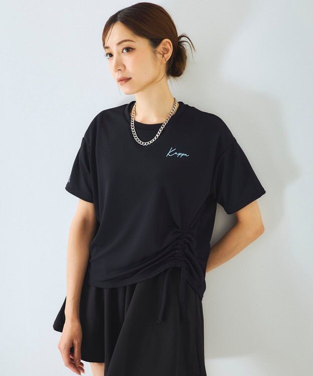 OP／FILA 【Kappa】サイドシャーリングTシャツ 4点セット水着 ブラック