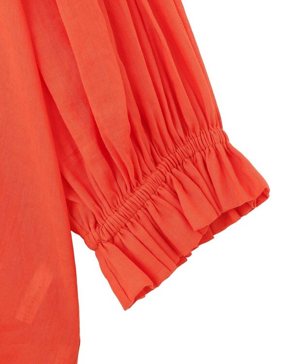 YECCA VECCA 綿麻シアーボリュームギャザーシャツ Orange