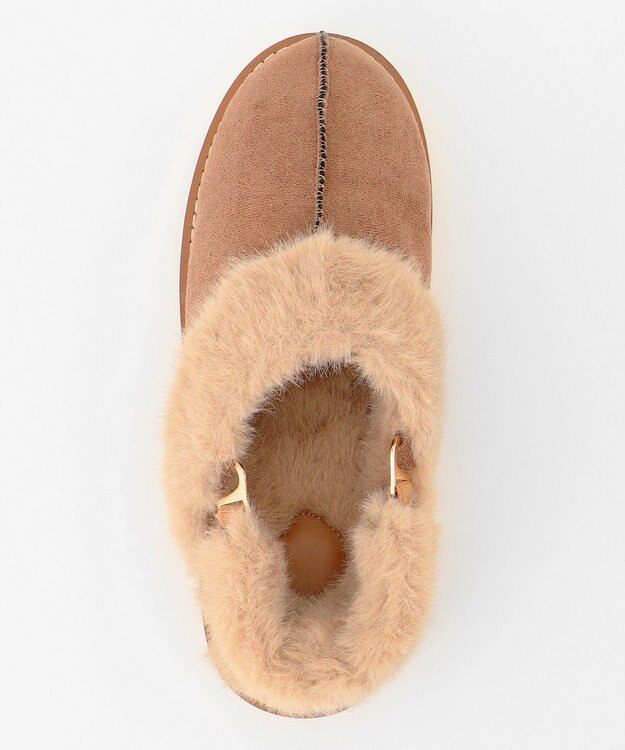 ANY SIS 【WEB・一部店舗限定】2WAYフェイク ムートン サンダル キャメル