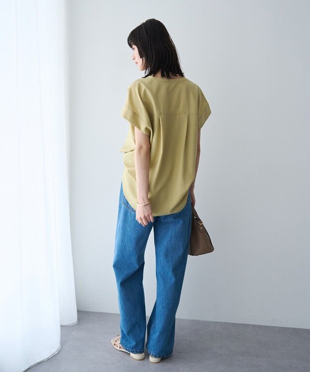 YECCA VECCA 【マシンウォッシャブル】サラサラスキッパーブラウス Yellow