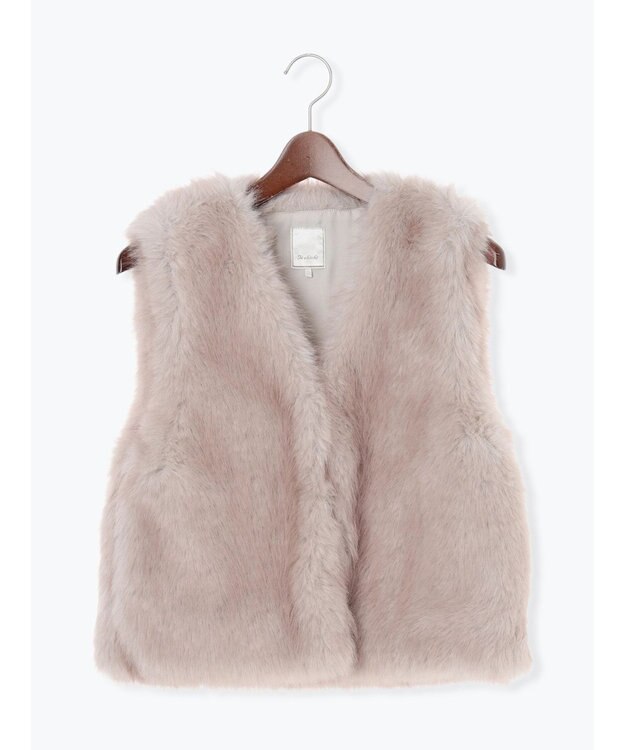 Te chichi ショートファーベスト ベージュ