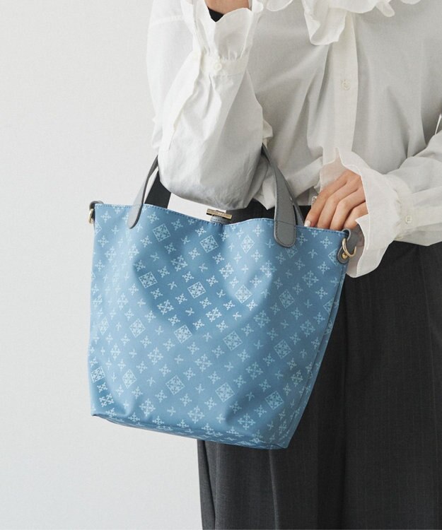 russet ナイロンジャガード2WAYミニトートバッグ(SF-260) DustyBlue