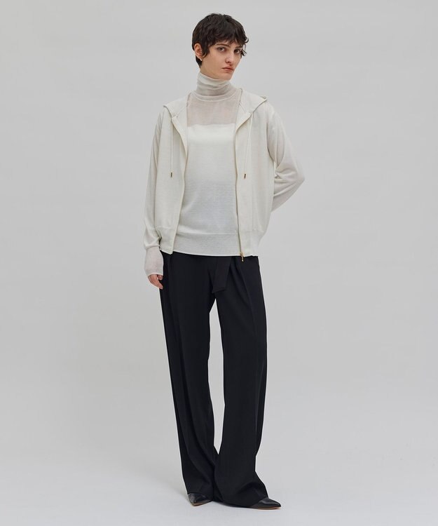 BEIGE， 【洗える】CARNOT / バイカラーニット Ecru