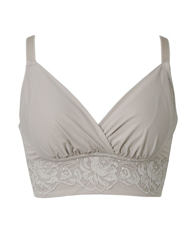 BRADELIS New York 【BRADELIS NewYork peace】ハイブリッドハートカップブラ23 締め付け感の少ないノンワイヤー補整ブラ 補正 グレージュ