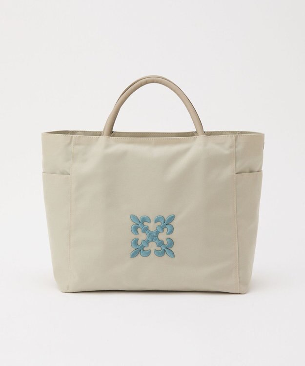 russet 【モノグラム刺繍】コーデュラナイロントートバッグ（CE-1776） L.Greige