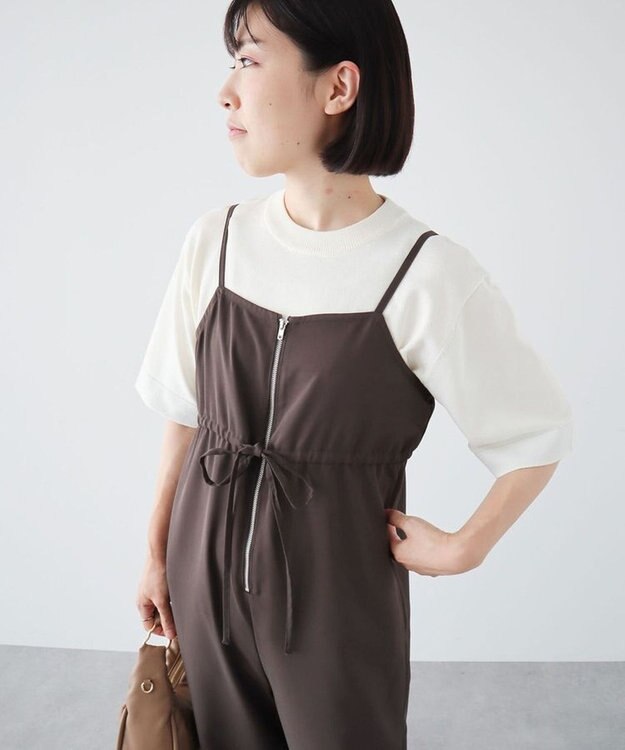 Green Parks ウエストリボンサロペット Gray