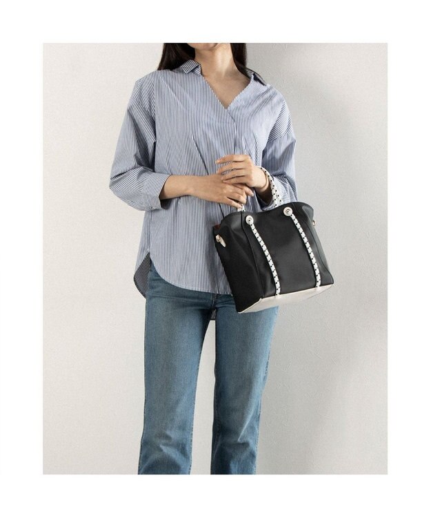 UNBILLION カシュカシュ cachecache / コーティングキャンバスロープハンドルトート ブラック