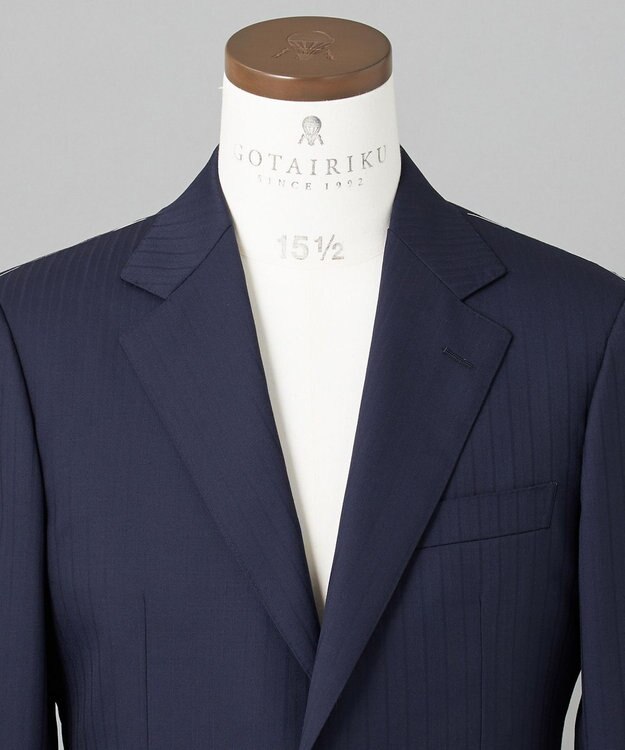 GOTAIRIKU シワになりにくい【御幸毛織/みゆきけおり】DRY SPINNER(ドライスピナー)スーツ（ネイビーストライプ） ネイビー系1
