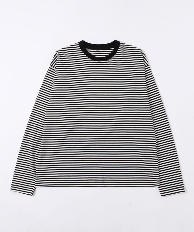 WEGO ワイドスリーブボーダーT（長袖） ブラックボーダー