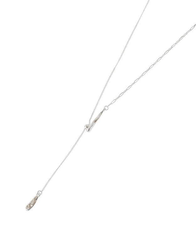 YECCA VECCA ドロップパーツスライドY字ネックレス Silver
