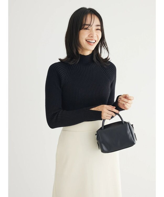 Green Parks ・Ｐｅｔｉｔ　Ｆｌｅｕｒ　ボトルネックリブニット Black