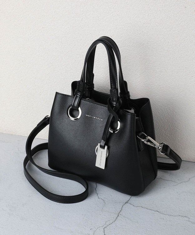 style code 【MERCURYDUO/マーキュリーデュオ】メタルアイレット　ミニショルダーバッグ、ハンドバッグ ブラック