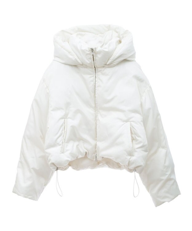 earth music&ecology 2wayパファー ショートブルゾン アイボリー