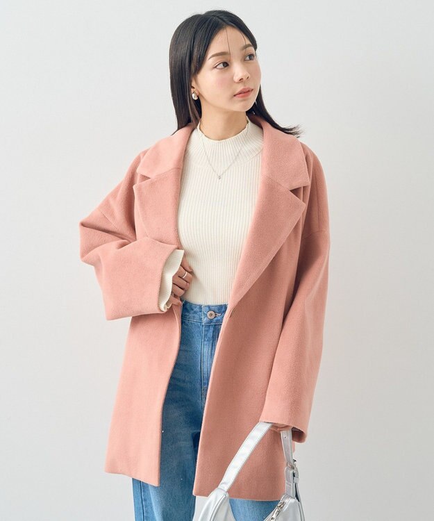 earth music&ecology オーバーテーラードジャケット　シャギー Pink