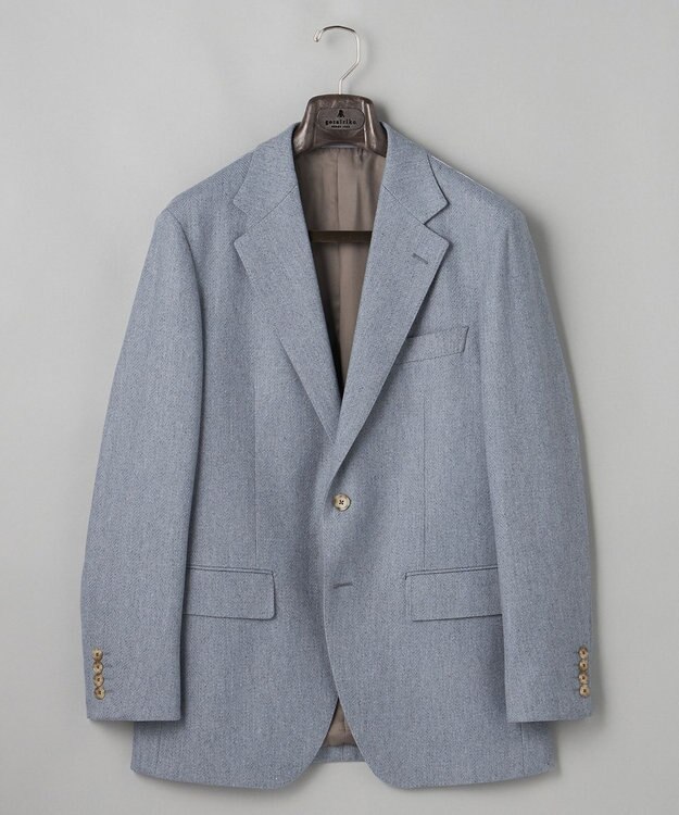 GOTAIRIKU 新色追加【一部ストレッチ】カシミヤブレンド 定番ツイードジャケット(25年モデル) サックスブルー(25年新色)