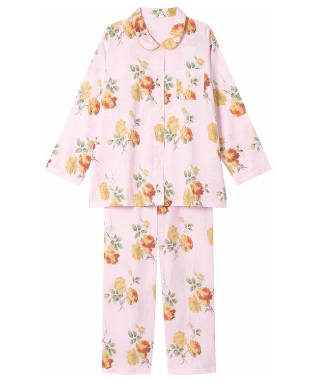 Wing パジャマ 長袖 長ズボン 綿100%(本体) 二重ガーゼ レディース EP5073 ウイング／ワコール ピンク