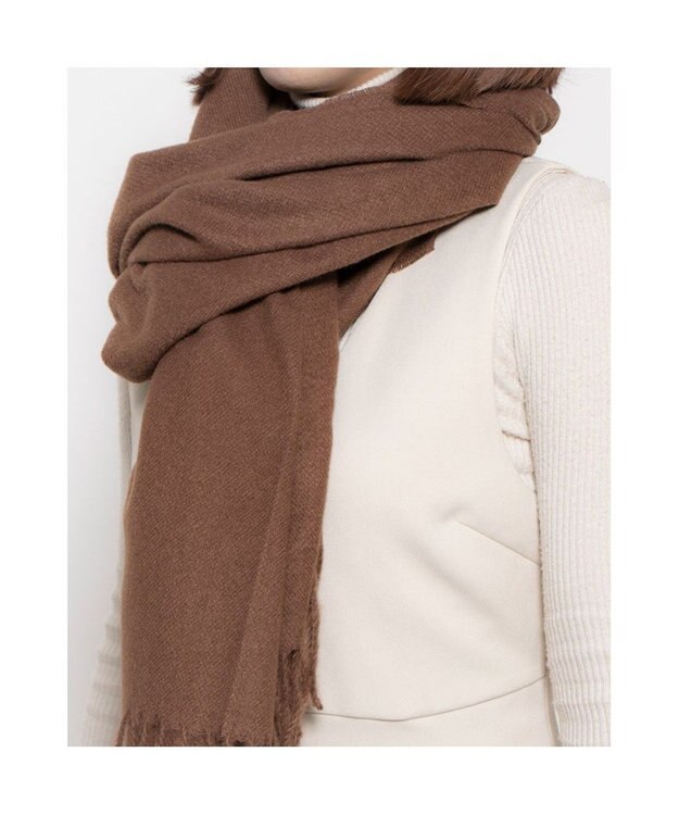 UNBILLION カシュネ cache nez / ツイル無地ストール ブラウン