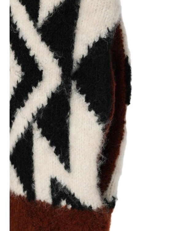 CRAFT STANDARD BOUTIQUE オルテガ柄ニットＺＩＰブルゾン Brown