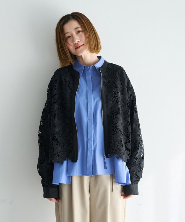 YECCA VECCA レースブルゾン Black