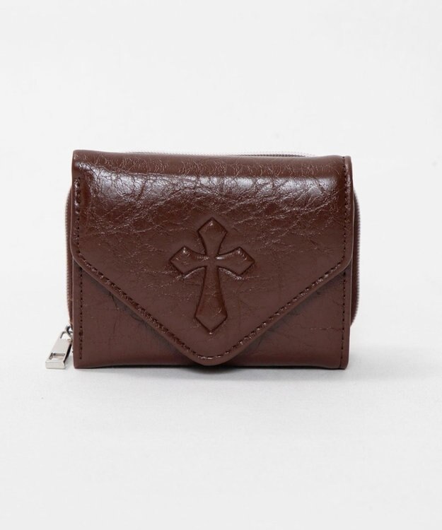 WEGO エンボスクロスウォレット ブラウン