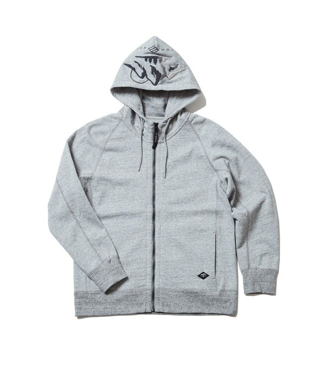 JOSEPH ABBOUD MOUNTAIN 【UNISEX】OGパイルエンブロイダイリー パーカー ライトグレー系