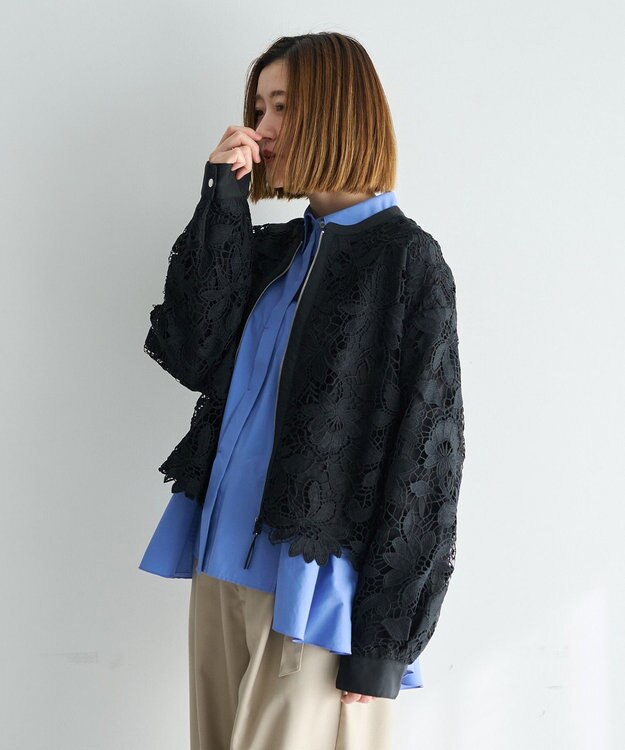 YECCA VECCA レースブルゾン Black