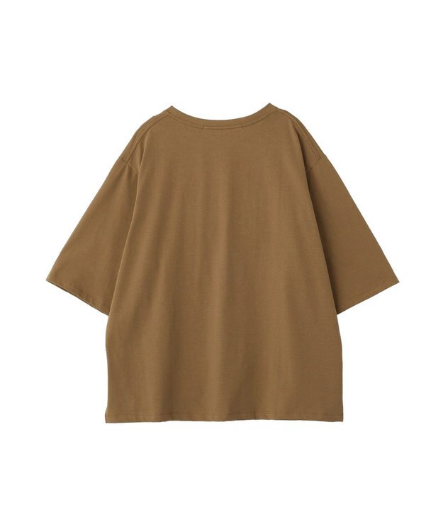 YECCA VECCA 【UVカット】ワイドスリーブ箔プリントTee Dark Beige