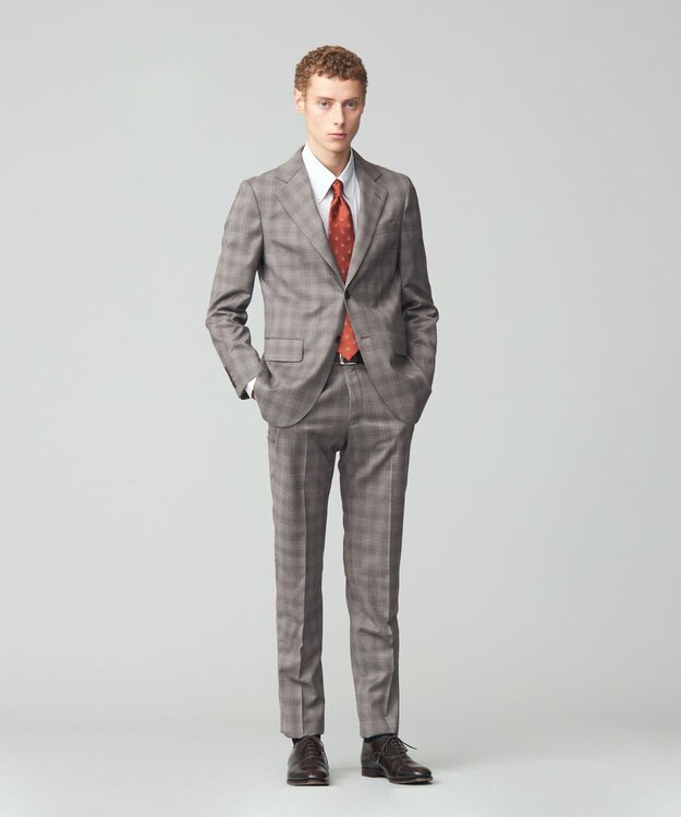 J.PRESS MEN 【J.PRESS MOVING】Albino Torello Viera グレナカートチェック スラックス ブラウン系3