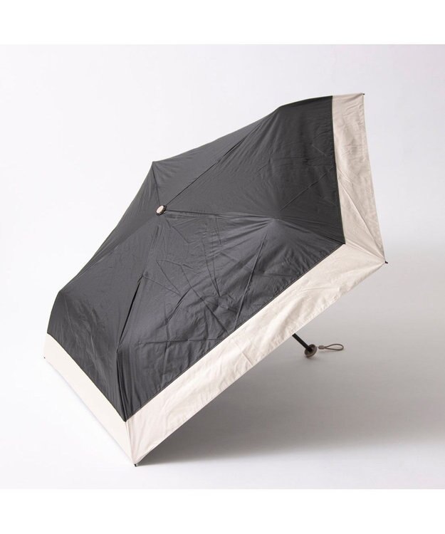 UNBILLION カシュネ cachenez / 【晴雨兼用】【日傘】 【UV カット率99.999.9％以上】PU軽量無地バイカラーミニ折りたたみ傘 ブラック