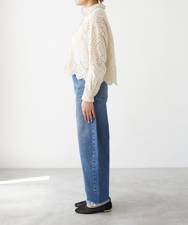 woadblue 再入荷＜坪田あさみさんコラボ＞コットン100％ ブレットデニムパンツ BLUE