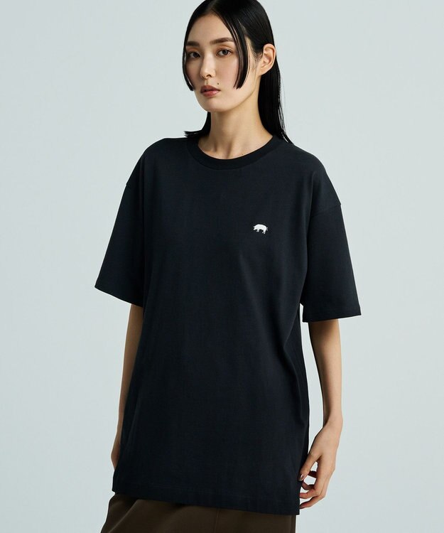 uncrave 【UNISEXあり】トンカツ Tシャツ（uncrave WHITE） ブラック