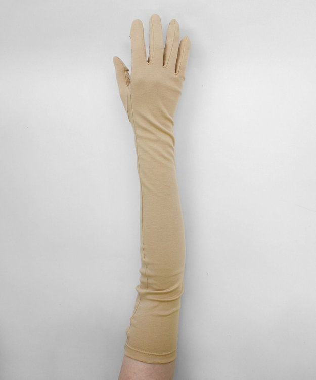 ORuKuBET 【WOMEN】ORGANIC COTTON グローブ ＜ロングタイプ＞ 【 UVカット・オーガニックコットン・タッチパネル対応・日本製 】 ベージュ