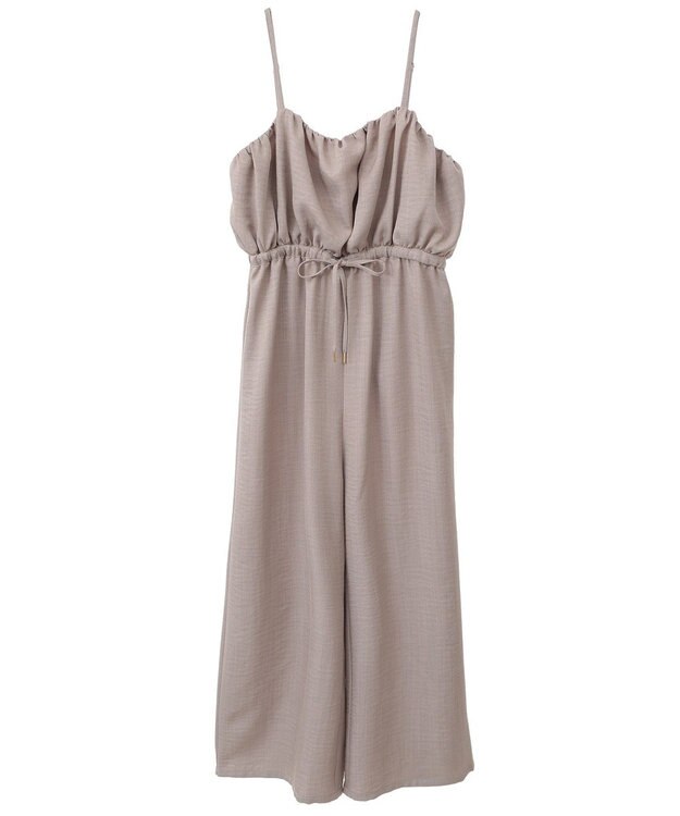 Green Parks 胸元バルーンウエストリボンサロペット Light Beige