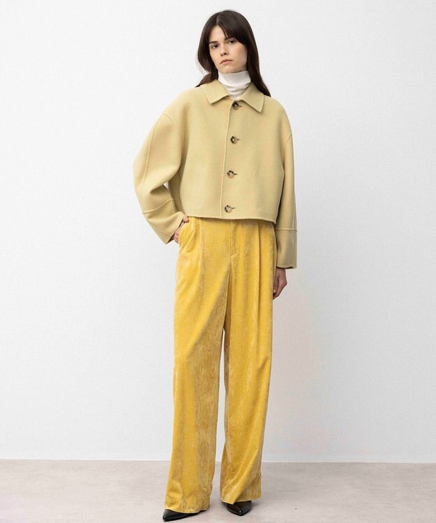 NAVE 【Nave】メルトンリバー ステンカラークロップド コート イエロー系
