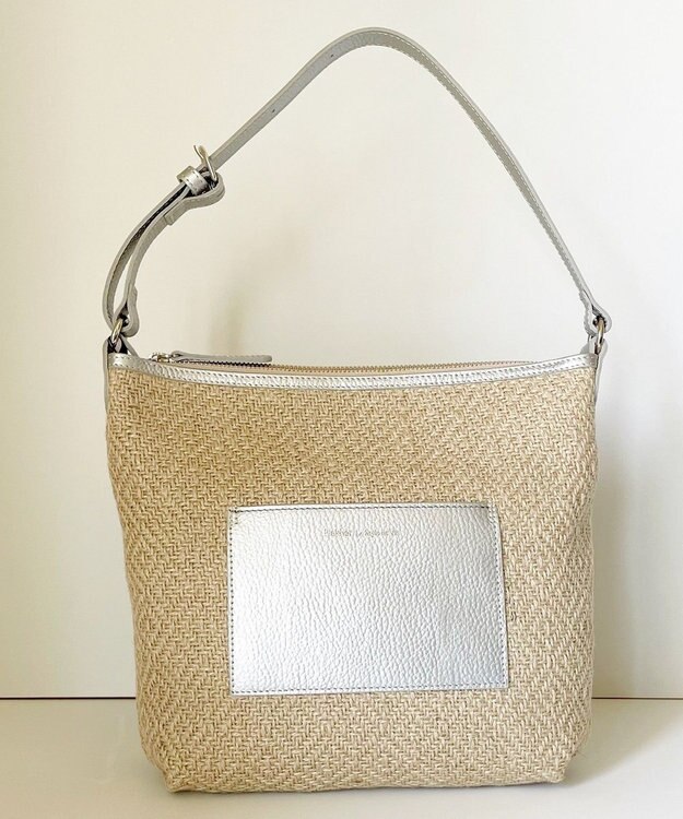 Hekhèr Le Style de Vie 【日本製 / 3WAY】ジュート×牛革 ショルダーバッグmedium シルバー