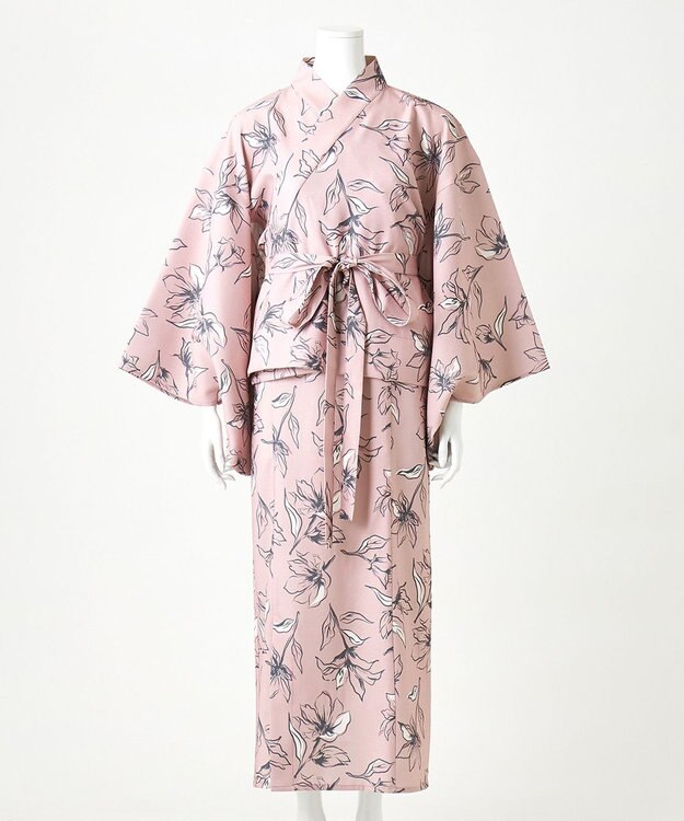 Feroux 【洗える・2WAY】 簡単着付け 浴衣 3点セット ピンク系4