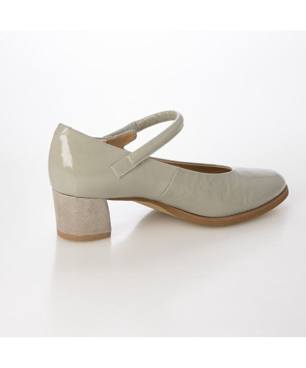 MODE ET JACOMO <D'ICI>ラウンドトゥストラップパンプス グレーエナメル