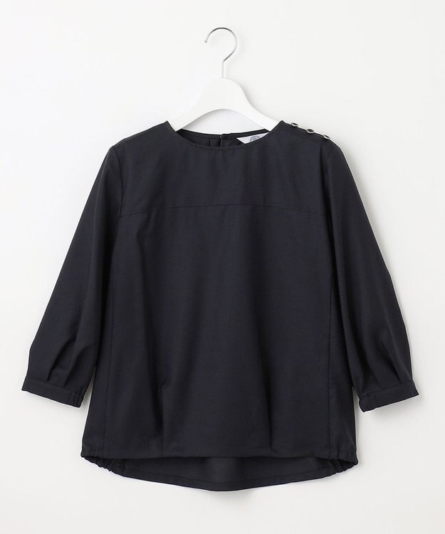 J.PRESS LADIES S 【セットアップ対応・洗える・UVケア・速乾】OXIJEWELストレッチ ブラウス ネイビー系