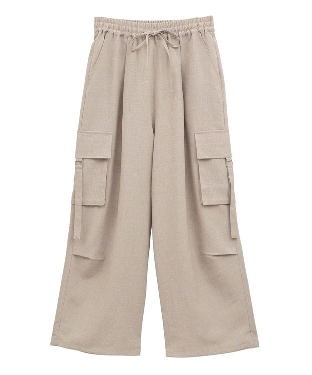 Green Parks 麻調ミリタリーカーゴパンツ Brown