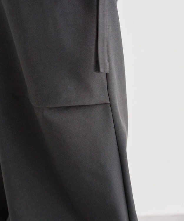 Green Parks 麻調ミリタリーカーゴパンツ Dark Gray