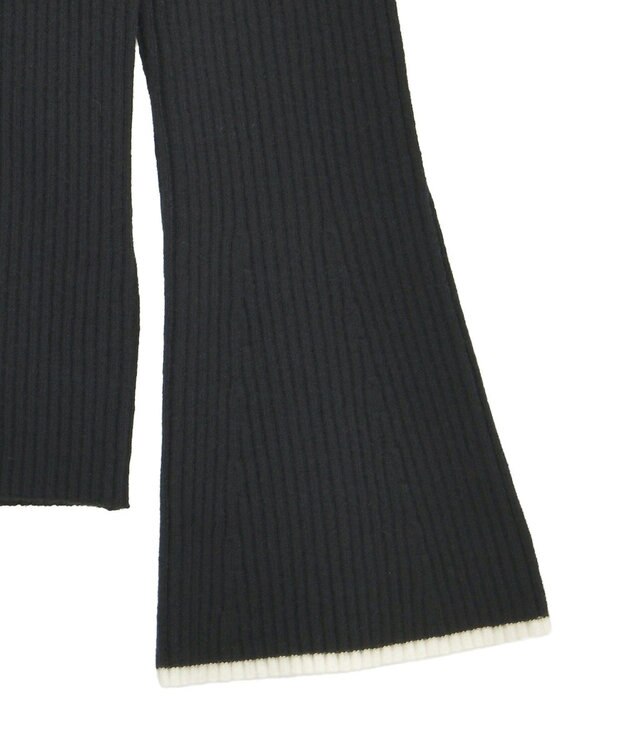 Green Parks 前後２ｗａｙアシンメトリー袖フレアリブニット Black