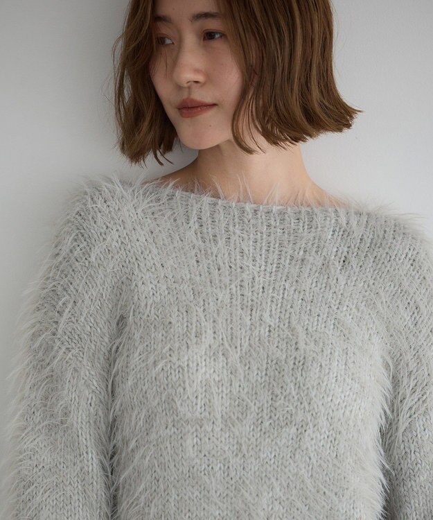 YECCA VECCA フェザーMIXロービングニット Gray